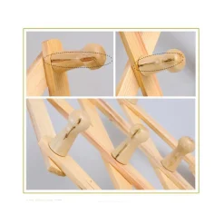 APPENDIABITI APPENDIPANNI DA PARETE LEGNO 10 POSTI A FISARMONICA ESTENSIBILE