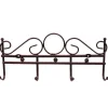 APPENDIABITI ATTACCAPANNI IN METALLO BRONZATO A PARETE 4 POSTI GANCI 30X12 CM