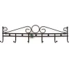APPENDIABITI ATTACCAPANNI IN METALLO BRONZATO A PARETE 6 POSTI GANCI 11,5X48 CM
