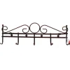 APPENDIABITI ATTACCAPANNI IN METALLO BRONZATO A PARETE 5 POSTI GANCI 39X12 CM