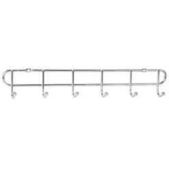 APPENDIABITI ATTACCAPANNI VESTITI A PARETE MURO A 6 POSTI GANCI 34X3,5CM 58024
