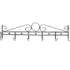 APPENDIABITI ATTACCAPANNI IN METALLO COLORE SILVER A PARETE 6 POSTI GANCI 48X12