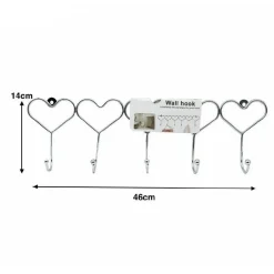 APPENDIABITI ATTACCAPANNI CAPPOTTI VESTITI CUORI A PARETE MURO 5 POSTI