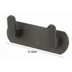 APPENDIABITI CON 2 GANCI APPENDINO PORTASCIUGAMANO BAGNO CASA CUCINA NERO 59736