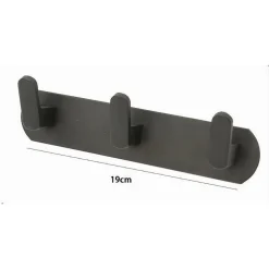 APPENDIABITI CON 3 GANCI APPENDINO PORTASCIUGAMANO BAGNO CASA CUCINA NERO 59737