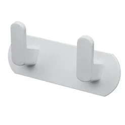 APPENDIABITI CON 2 GANCI APPENDINO PORTASCIUGAMANO BAGNO CASA CUCINA BIANCO 59741