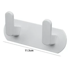 APPENDIABITI CON 2 GANCI APPENDINO PORTASCIUGAMANO BAGNO CASA CUCINA BIANCO 59741