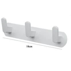 APPENDIABITI CON 3 GANCI APPENDINO PORTASCIUGAMANO DA BAGNO CASA CUCINA BIANCO 59742