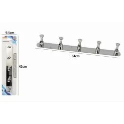 APPENDIABITI CON 5 GANCI PER ACCAPPATOIO BAGNO CASA A PARETE CONTEMPORANEO 59749