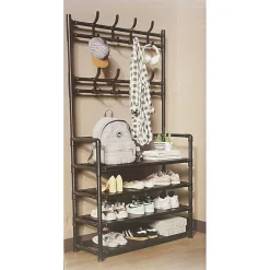 APPENDIABITI DA INGRESSO ATTACCAPANNI PANCA CON SCARPIERA A 4 RIPIANI DA TERRA