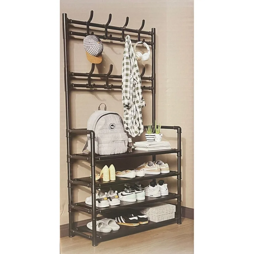 APPENDIABITI DA INGRESSO ATTACCAPANNI PANCA CON SCARPIERA A 4 RIPIANI DA TERRA