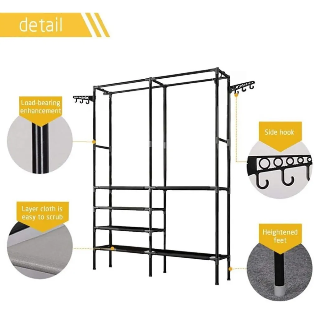 APPENDIABITI DA PAVIMENTO ARMADIO INTERNI STENDINO GIREVOLE GANCIO 180X36X170 CM