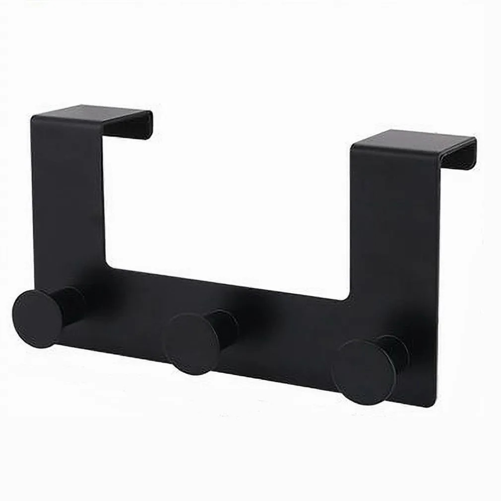 APPENDIABITI DA PORTA CON 3 GANCI 19.5X11.5CM NERO PER ASCIUGAMANI VESTITI 87776