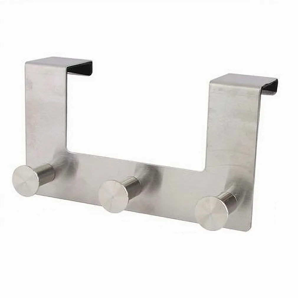 APPENDIABITI DA PORTA CON 3 GANCI 19.5 X 11.5CM SILVER ASCIUGAMANI VESTITI 87784