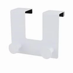APPENDIABITI DA PORTA CON 2 GANCI 12.5X11.5 CM BIANCO ASCIUGAMANI VESTITI 87779