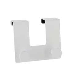APPENDIABITI DA PORTA CON 2 GANCI 12.5X11.5 CM BIANCO ASCIUGAMANI VESTITI 87779