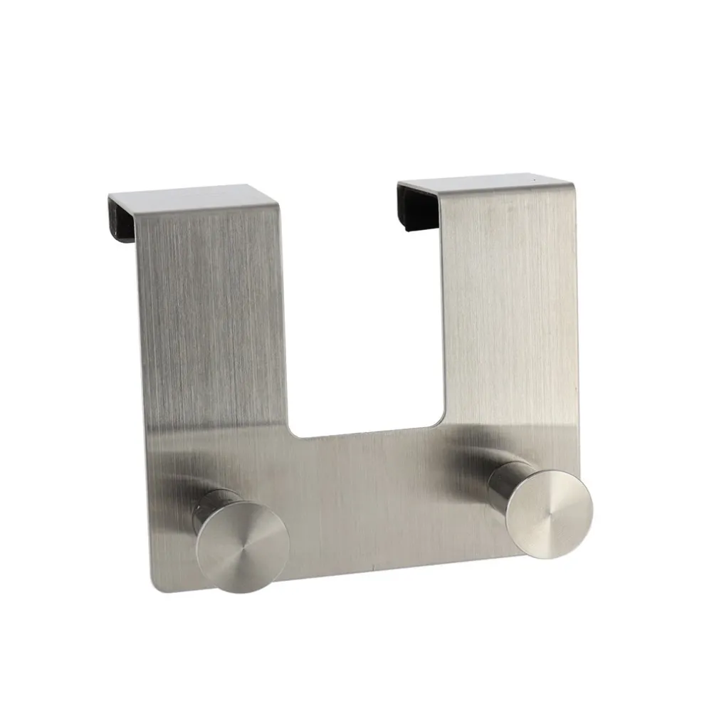 APPENDIABITI DA PORTA CON 2 GANCI 12.5 X 11.5CM SILVER ASCIUGAMANI VESTITI 87783