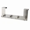 APPENDIABITI DA PORTA CON 4 GANCI 27X11.5CM SILVER PER ASCIUGAMANI VESTITI 87785