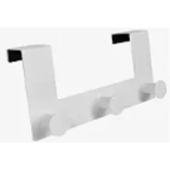 APPENDIABITI DA PORTA CON 3 GANCI 19.5X11.5 CM BIANCO ASCIUGAMANI VESTITI 87780