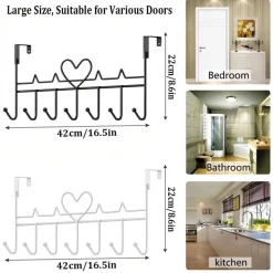 APPENDIABITI DA PORTA FORMA CUORE GANCI PER CAPPOTTI ASCIUGAMANI BORSE ORGANIZZATORE CASA