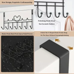 APPENDIABITI DA PORTA FORMA CUORE GANCI PER CAPPOTTI ASCIUGAMANI BORSE ORGANIZZATORE CASA