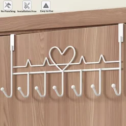 APPENDIABITI DA PORTA FORMA CUORE GANCI PER CAPPOTTI ASCIUGAMANI BORSE ORGANIZZATORE CASA