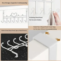 APPENDIABITI DA PORTA FORMA CUORE GANCI PER CAPPOTTI ASCIUGAMANI BORSE ORGANIZZATORE CASA