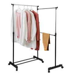 APPENDIABITI ESTENSIBILE REGOLABILE IN ACCIAIO CON RUOTE PIVOTANTI RIPIANO POGGIASCARPE