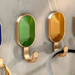 APPENDINI LUXURY SET DA 4 GANCI A PARETE MURO EFFETTO GIOELLI PREZIOSI DORATO