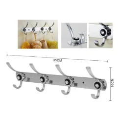 APPENDINO A 4 GANCI APPENDI ABITI ASCIUGAMANO BAGNO FIORE DIAMANTE 35X10CM 56624