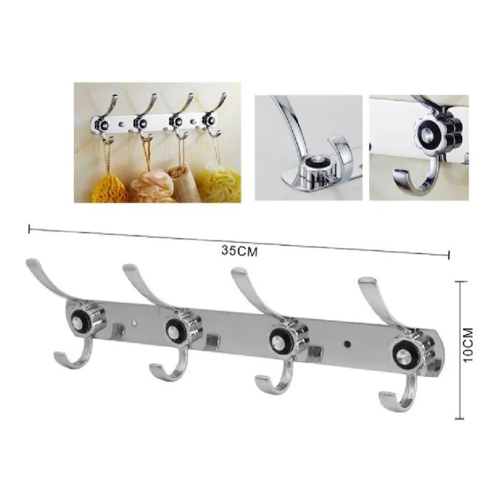 APPENDINO A 4 GANCI APPENDI ABITI ASCIUGAMANO BAGNO FIORE DIAMANTE 35X10CM 56624