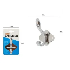 APPENDINO APPENDI ABITI MULTIUSO A 1 GANCIO ALI IN FINITURA CROMO LUCIDO 52171