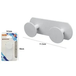 APPENDINO CON 2 GANCI APPENDI PORTA ASCIUGAMANO A 2 POSTI BAGNO CASA BIANCO 59771