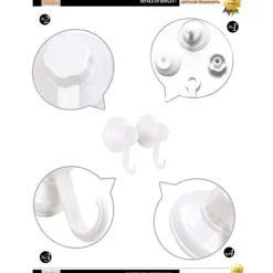 APPENDINO CON VENTOSA GANCIO PARETE PORTA ASCIUGAMANI CUCINA BAGNO ATTACCAPANNI