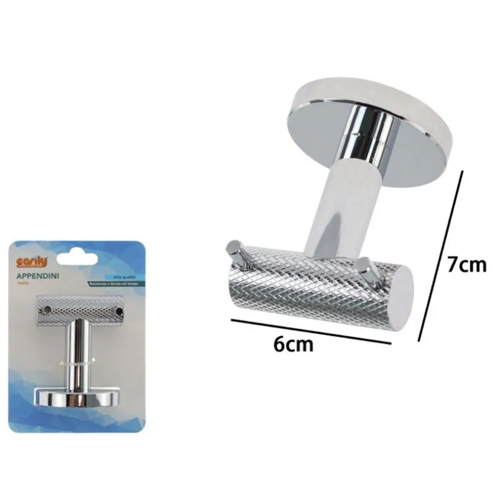 APPENDINO DOPPIO GANCIO PER ACCAPPATOIO ASCIUGAMANI IN ACCIAIO ACCESSORI BAGNO 87915