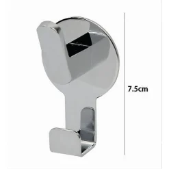APPENDINO GANCIO 2 POSTI PORTA ASCIUGAMANO BAGNO CASA CUCINA CROMATO 7.5CM 59730