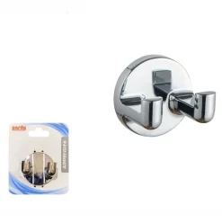 APPENDINO GANCIO DOPPIO APPENDI PORTA ASCIUGAMANI ACCAPPATOI CROMATO BAGNO 79802