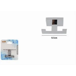 APPENDINO GANCIO DOPPIO DA MURO PORTA ASCIUGAMANI ACCAPPATOI CROMATO BAGNO 87211