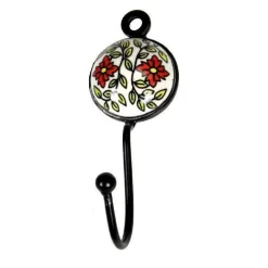 APPENDINO GANCIO PARETE APPENDIABITI METALLO CERAMICA DECORI ASS. 13X4CM 749346