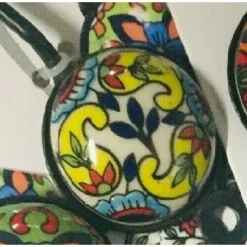 APPENDINO GANCIO PARETE APPENDIABITI METALLO CERAMICA DECORI ASS. 13X4CM 749346