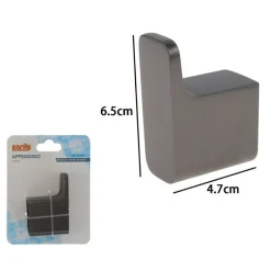 APPENDINO GANCIO PER ACCAPPATOIO ASCIUGAMANO STILIZZATO ACCIAIO GRIGIO FUMÈ BAGNO 87936