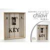 APPENDINO PORTA CHIAVI PARETE KEY CON GANCI IN LEGNO 24X4X30CM DECORI ASS 762338