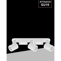 APPLIQUE 3 DIFFUSORI ORIENTABILE SOFFITTO PARETE LAMPADA GU10 BIANCO NERO TH8803