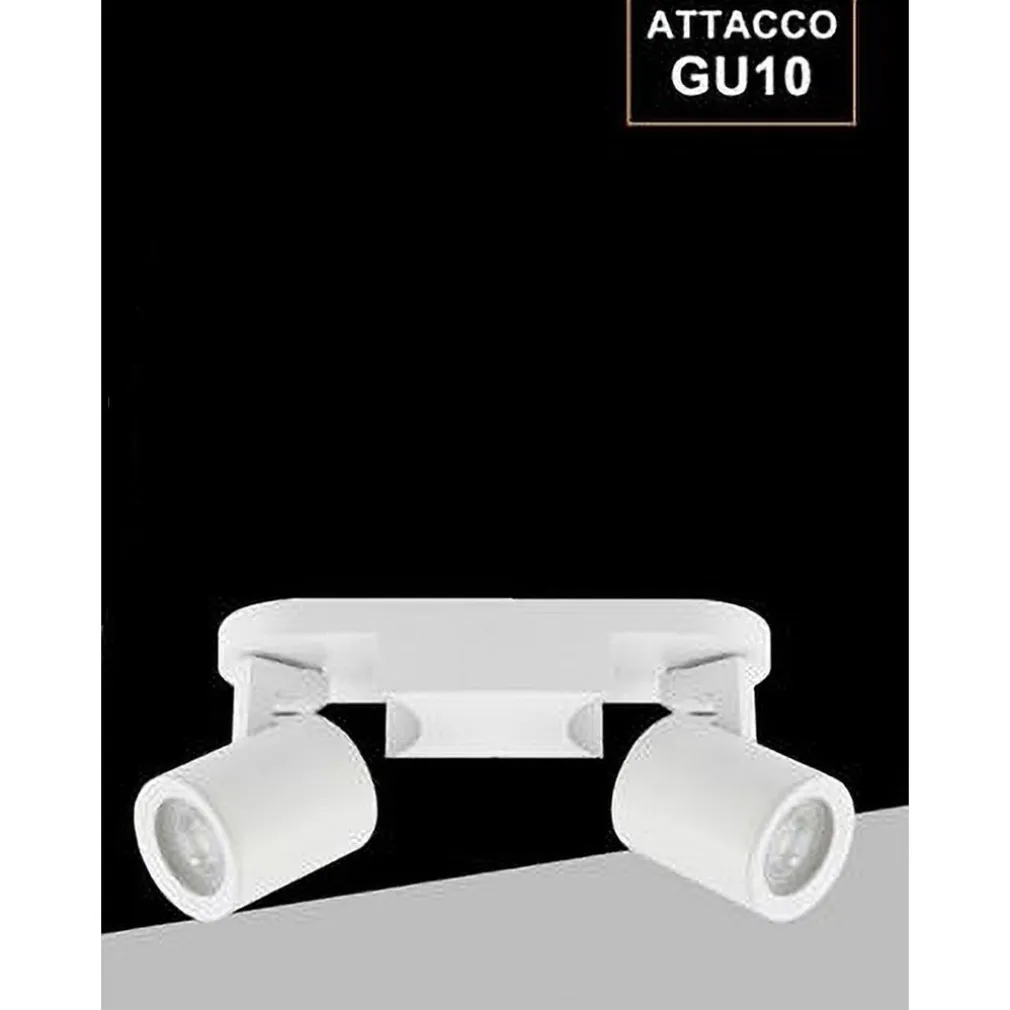 APPLIQUE 2 DIFFUSORI ORIENTABILE SOFFITTO PARETE LAMPADA GU10 BIANCO NERO TH8802