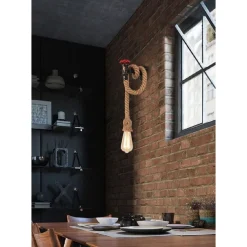 APPLIQUE A FORMA DI RUBINETTO LAMPADA PARETE PORTALAMPADA CANAPA E27 VINTAGE E29