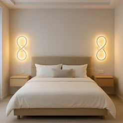 APPLIQUE A LED DA PARETE A FORMA DI INFINITO 10 W TECNOLOGIA CCT LAMPADA MURO AQ33-B3C