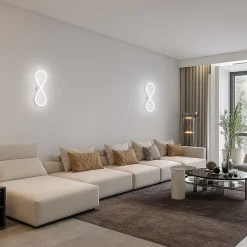 APPLIQUE A LED DA PARETE A FORMA DI INFINITO 10 W TECNOLOGIA CCT LAMPADA MURO AQ33-B3C