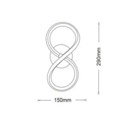 APPLIQUE A LED DA PARETE A FORMA DI INFINITO 10 W TECNOLOGIA CCT LAMPADA MURO AQ33-B3C