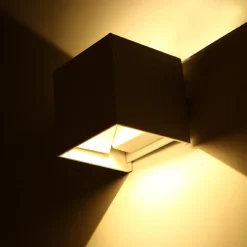 APPLIQUE A LED FARO CUBO FARETTO LAMPADA DA PARETE MURO 12W DOPPIA LUCE IP65
