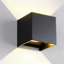 APPLIQUE A LED FARO CUBO FARETTO LAMPADA DA PARETE MURO 12W DOPPIA LUCE IP65